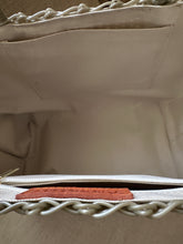 Load image into Gallery viewer, New Champagne And Burgundy Color Block Mini Tote Fully Lined