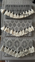 Load image into Gallery viewer, New Andrea handcrafted embroidered clutch purse with white tassels
