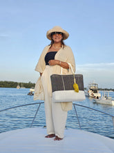 Load image into Gallery viewer, Large Black and White Beach Bag.  Coming back soon
