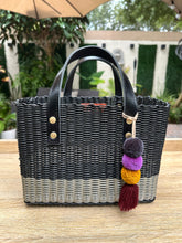 Load image into Gallery viewer, New Mini Black Champagne Tote Bag - Black Leather Handles
