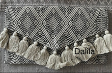 Load image into Gallery viewer, New Dalila handcrafted embroidered clutch purse with off white tassels
