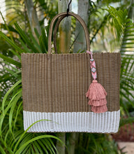 Load image into Gallery viewer, Back in stock!! Large Copper-White Base Beach Bag.

