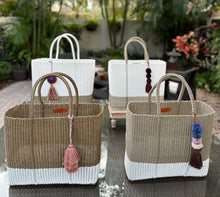 Load image into Gallery viewer, Back in stock!! Large Copper-White Base Beach Bag.
