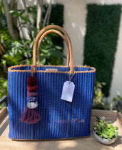 Load image into Gallery viewer, Large Royal Blue-Gold Beach Bag

