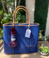 Load image into Gallery viewer, Large Royal Blue-Gold Beach Bag
