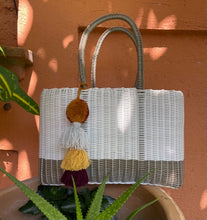 Load image into Gallery viewer, White/ Champagne base Tote Bag
