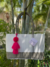 Load image into Gallery viewer, White/ Champagne base Tote Bag
